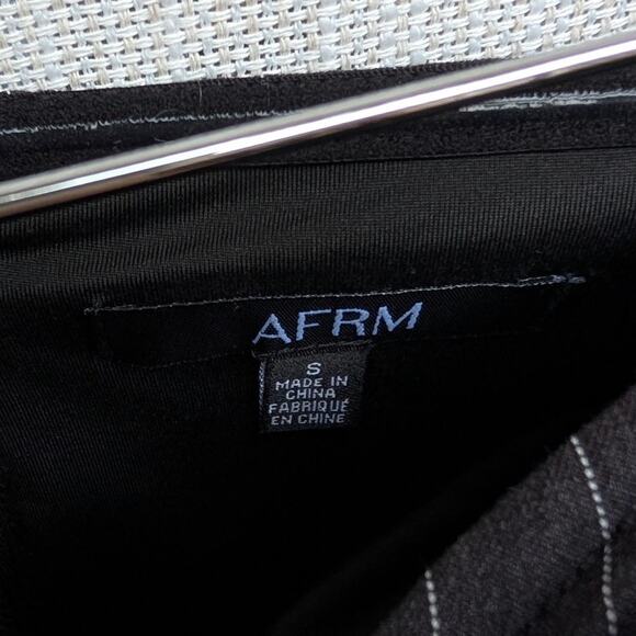 AFRM Charcoal White Pinstripe KIKO Strapless Crop Top, size S - Picture 3 of 7